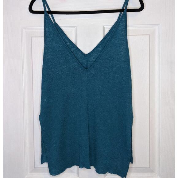 Urban Outfitters Project Social T Made In LA Teal Blue Sheer V Neck Tank Top S - Picture 13 of 13